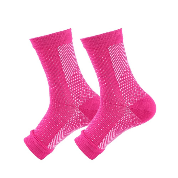 Compressiekousen met voetondersteuning voor mannen en vrouwen, stimuleert bloedsomloop, vermindert zwelling.