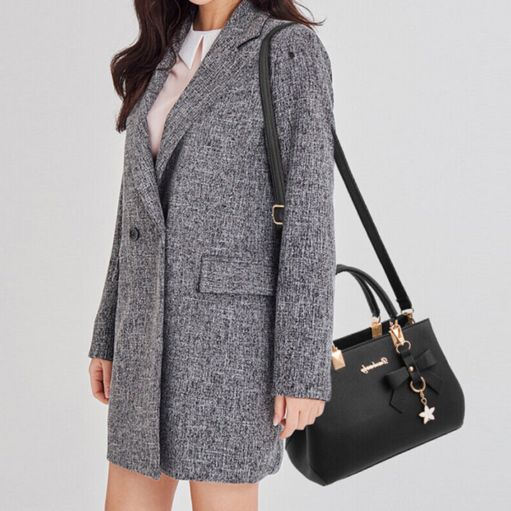 Elegante zwarte dames crossbody tas met strik, perfect voor dagelijks gebruik of avondje uit, veelzijdig.