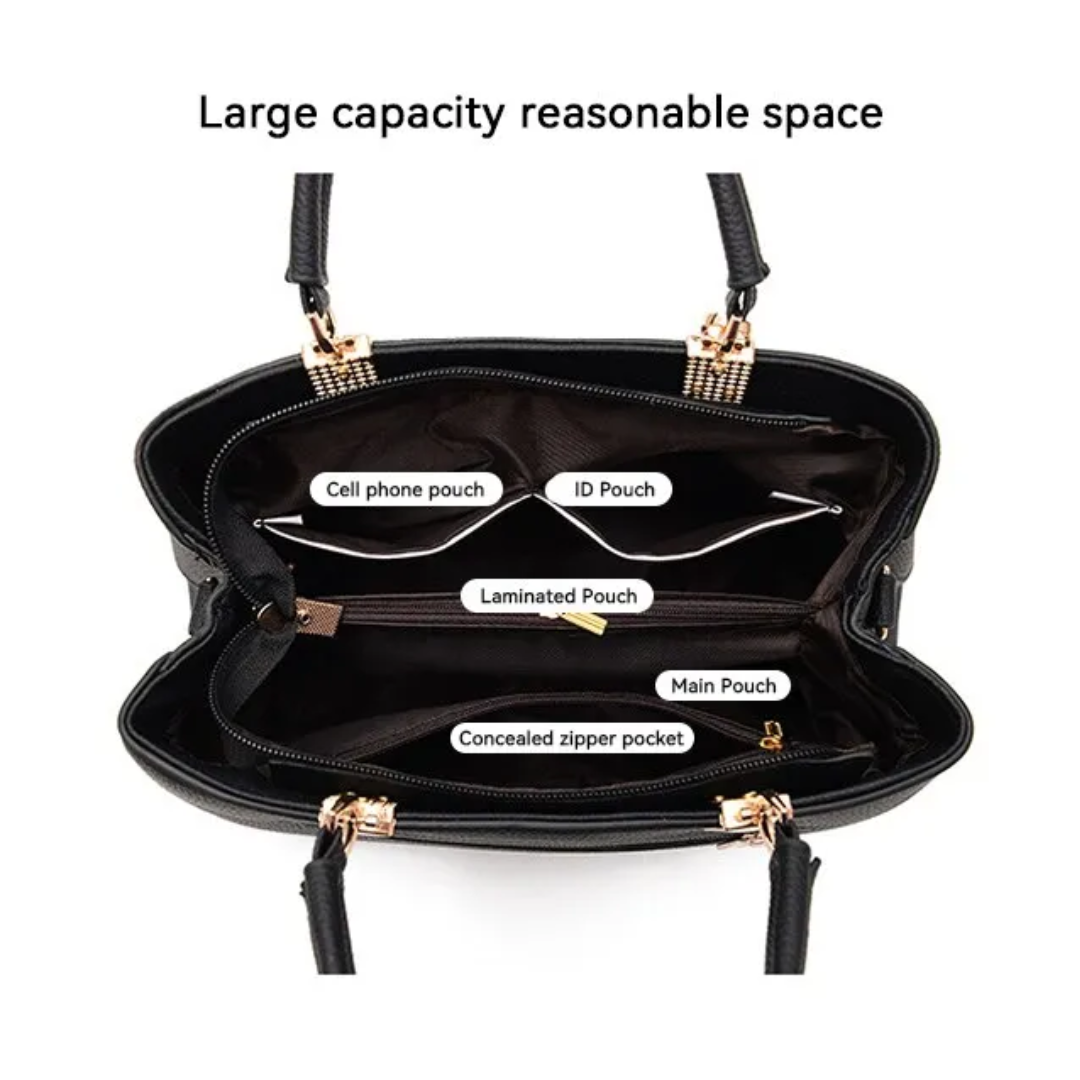 Charmante zwarte dames crossbody tas met strik, kunstleer, combineert functionaliteit met een elegante stijl.