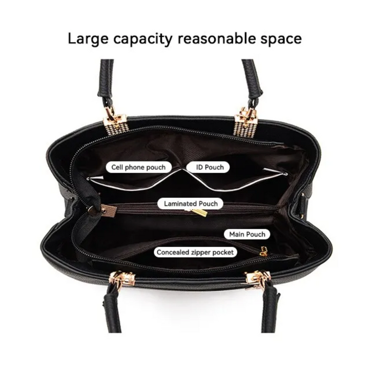 Charmante zwarte dames crossbody tas met strik, kunstleer, combineert functionaliteit met een elegante stijl.