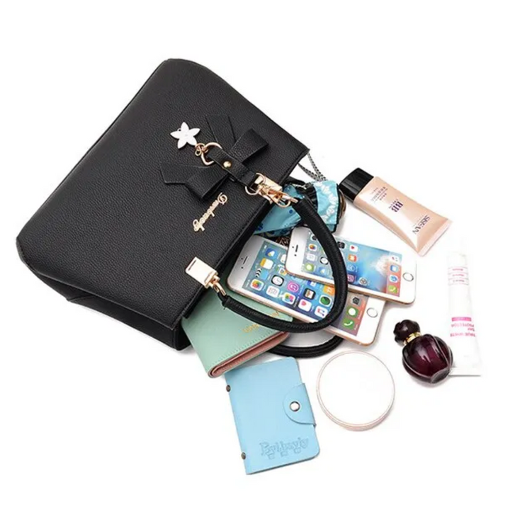 Roze dames crossbody tas met charmante strik, ideaal als elegant accessoire voor elke gelegenheid, kunstleer.
