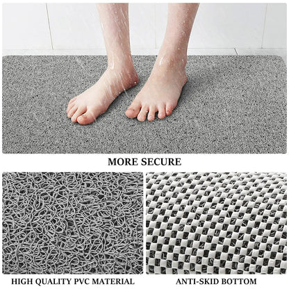 "Antislip douchemat in beige, bruin of grijs. PVC materiaal, 40x60 of 50x80 cm, veilig en comfortabel douchen."