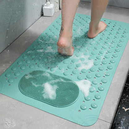 "Antislip douchemat met voetenscrub, biedt veiligheid en comfort, grijs, PVC, ideaal voor elke badkamerstijl en doucheroutine