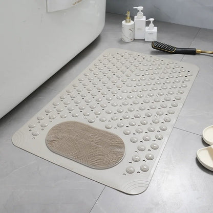 "Antislip douchemat met voetenscrub, biedt veiligheid en comfort, grijs, PVC, ideaal voor elke badkamerstijl en doucheroutine