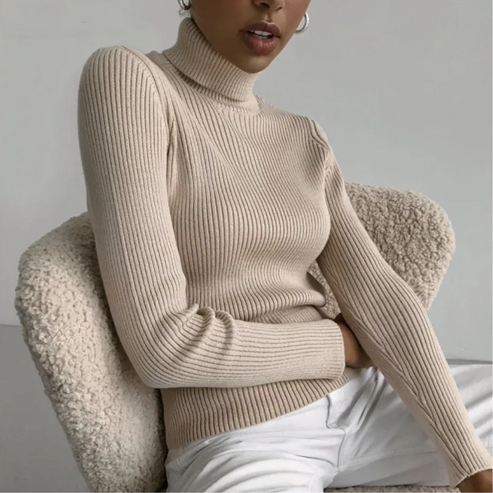 Veelzijdige dames coltrui van kasjmierlook, effen, geschikt voor zakelijk en casual.