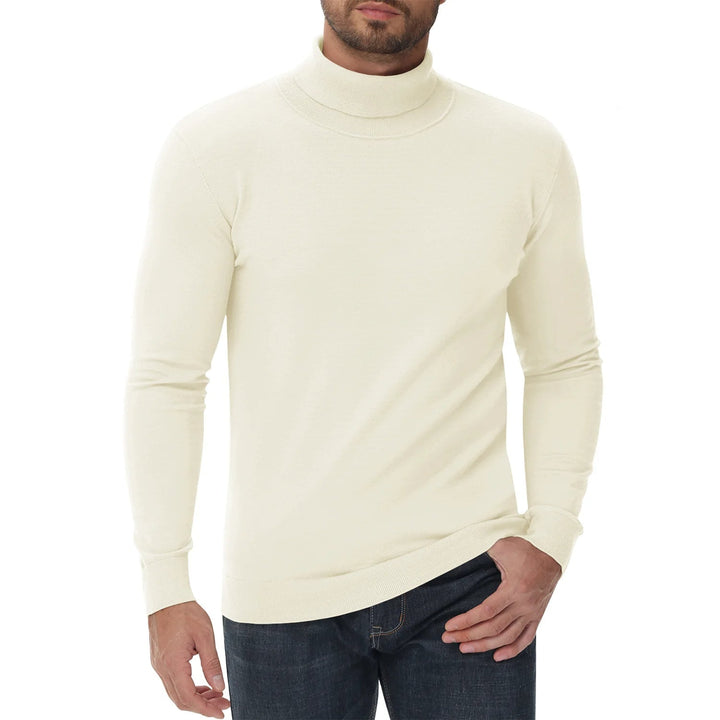 Stijlvolle gebreide heren coltrui, modern en casual. Perfecte wintermode en warme trui.