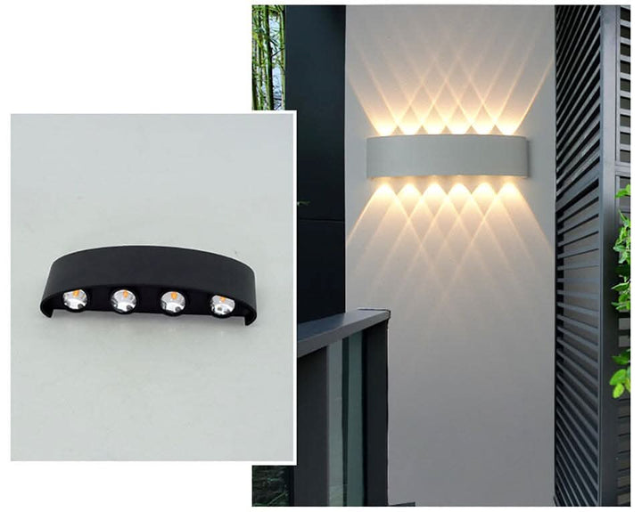 Compacte waterdichte LED buitenlamp, duurzame oplossing voor gevels.