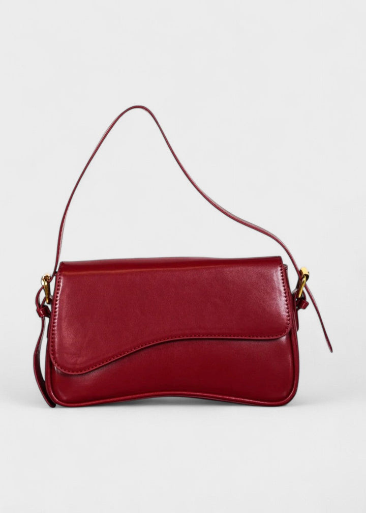 Chique zwarte dames schoudertas, minimalistisch design van synthetisch leer, perfect voor elke outfit.