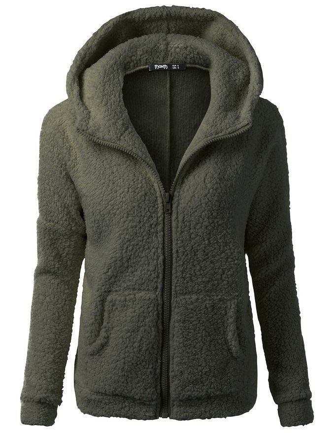 Winter dames fleece vest met rits, warm en effen design.