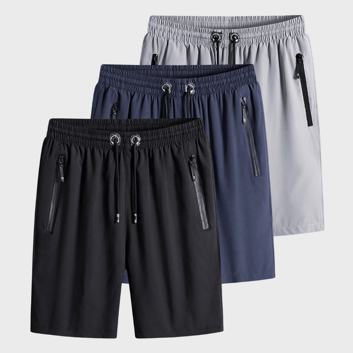 Zachte heren casual korte broek van ademend materiaal, met trekkoord. Essentieel voor comfortabele zomeroutfits.