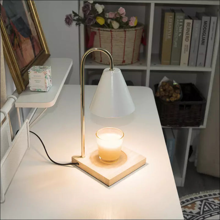 Sophia sfeerlamp: elegante kaarsverwarmer met timer, vlamloos en veilig. Perfecte huisdecoratie.
