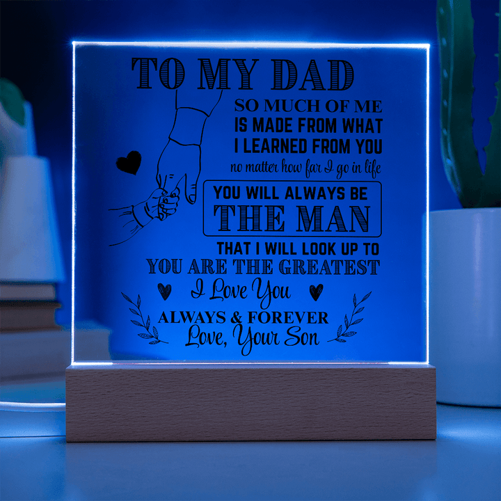 Lichtgevende acrylplaat, perfect LED cadeau voor papa. Voegt sfeervolle verlichting toe aan elke kamer.