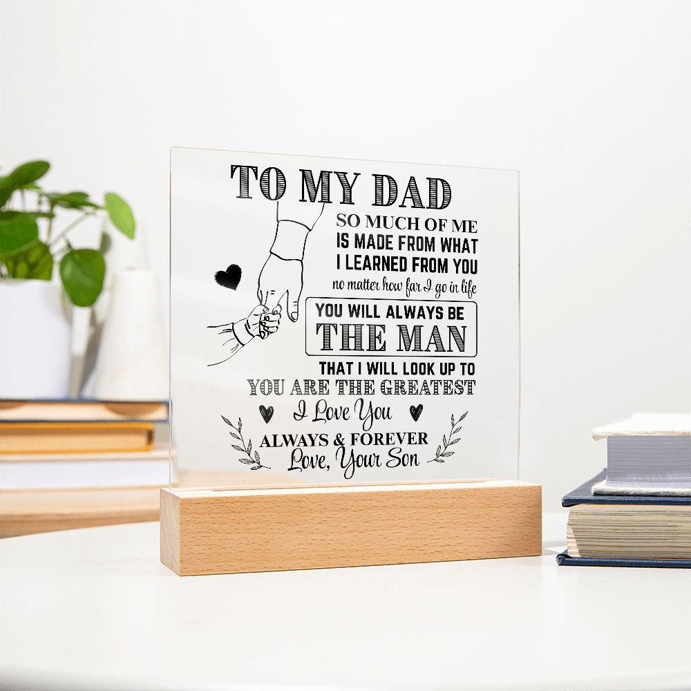 Gewaardeerd LED lamp cadeau voor papa. Een acryl sfeerverlichtingsitem, perfect voor familie.