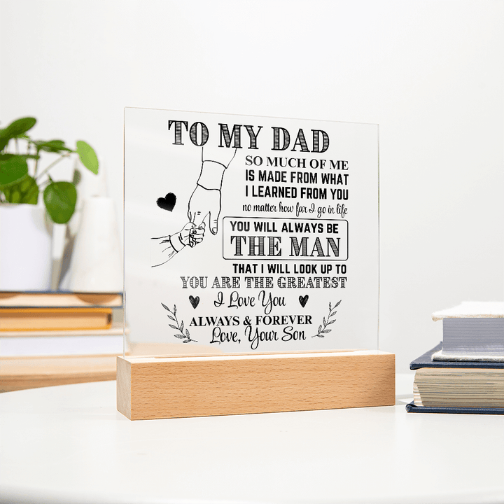 Gewaardeerd LED lamp cadeau voor papa. Een acryl sfeerverlichtingsitem, perfect voor familie.
