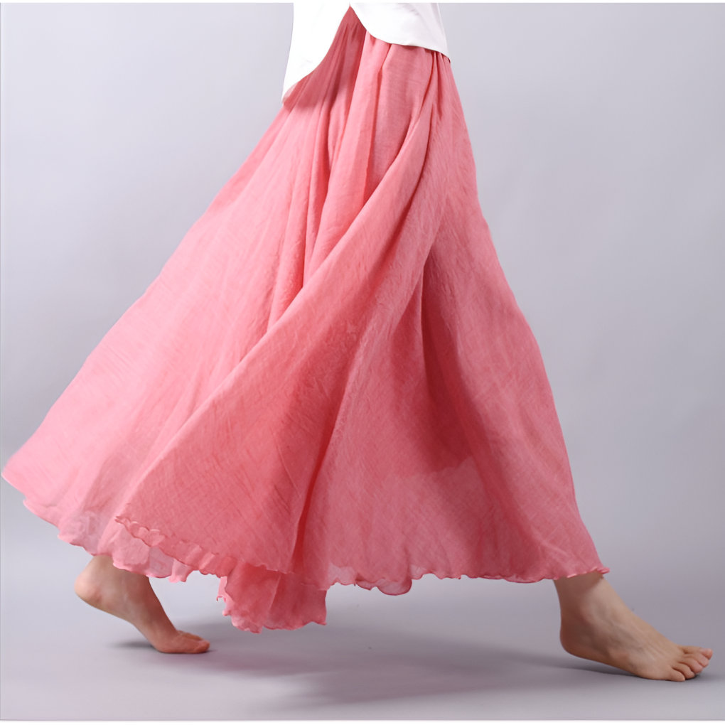 Deze elegante bohemian dames maxirok combineert comfort en chic. Ideale vloeiende zomerrok voor vrouwen.