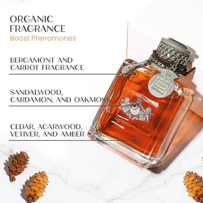 "Attractura Pheromone Parfum voor Mannen - elegant glazen flesje met zwarte dop, verhoogt aantrekkingskracht en zelfvertrouwe
