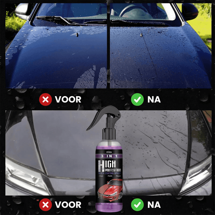 Eenvoudige autospray voor voertuigonderhoud; snel aanbrengen van keramische coating voor glans & bescherming.