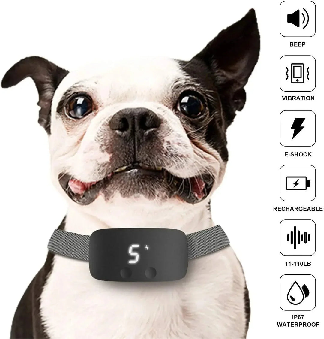 Honden anti-blaf halsband, oplaadbaar en IP67 waterdicht voor effectieve blafcontrole en hondentraining.