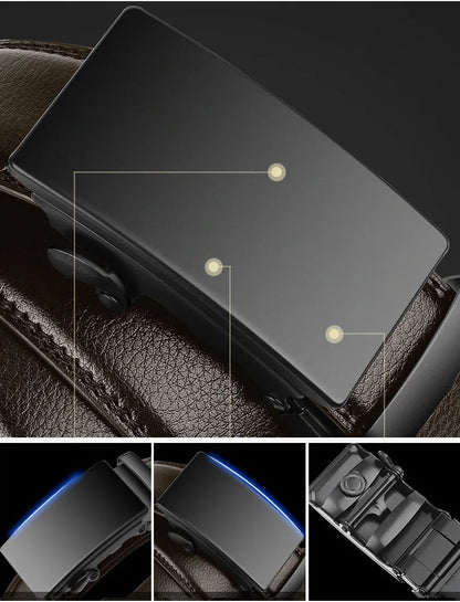 "Automatische riem van PU leer met verstelbare metalen gesp, elegant en stijlvol voor business en casual outfits."
