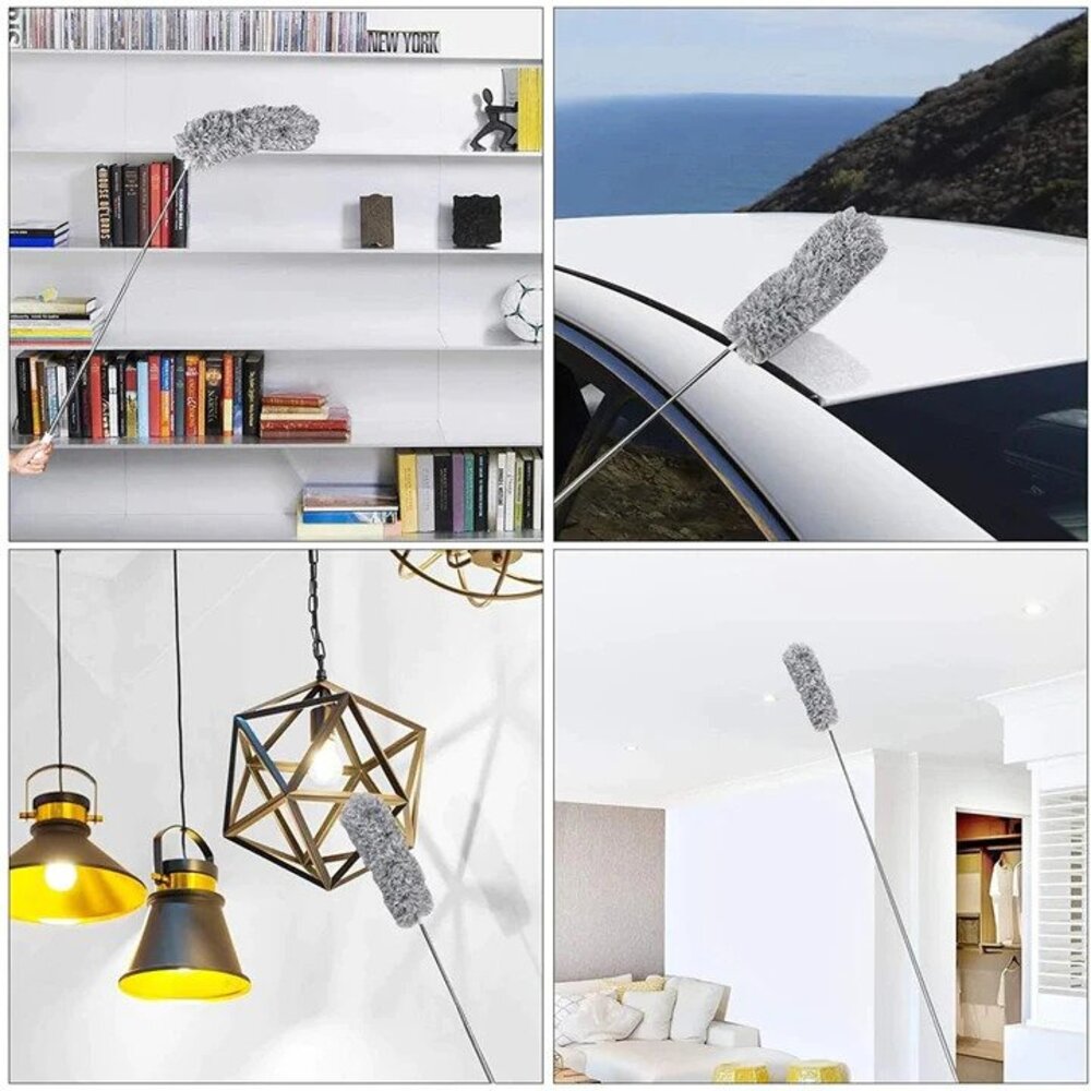 Eenvoudig schoonmaken met deze telescopische stofdoek. Perfect voor moeilijk bereikbare plekken.