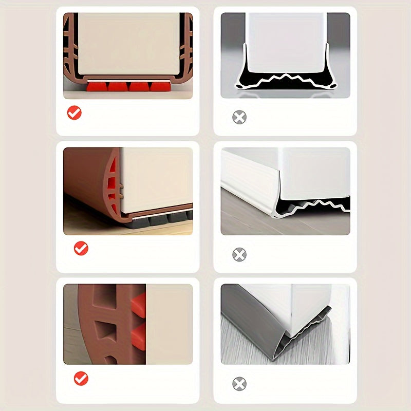 Zwarte verstelbare deurtochtstopper van SnugBlock, een effectieve windstopper voor uw woning.