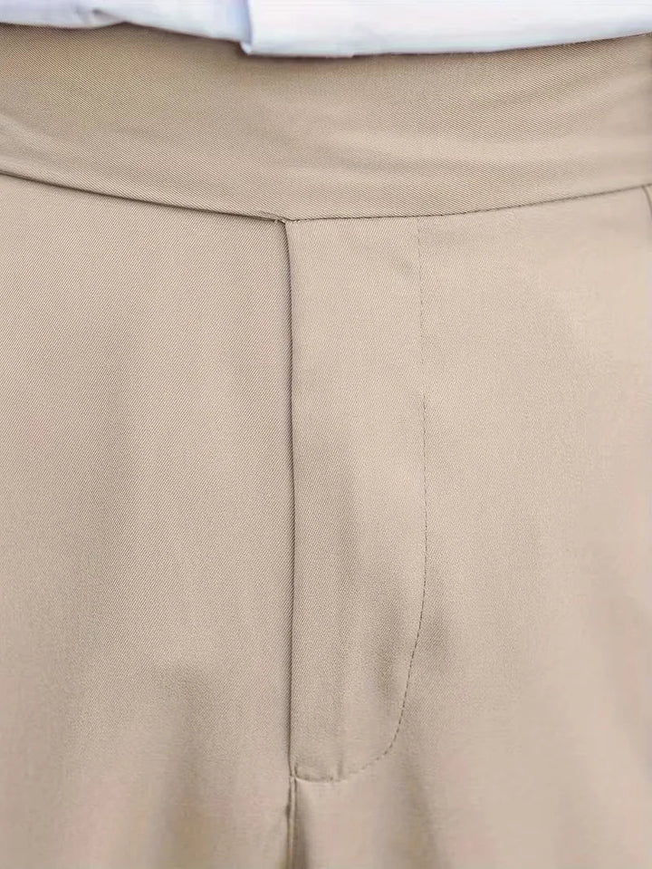 Heren smart casual pantalon, straight leg, polyester, comfort en stijl gecombineerd.