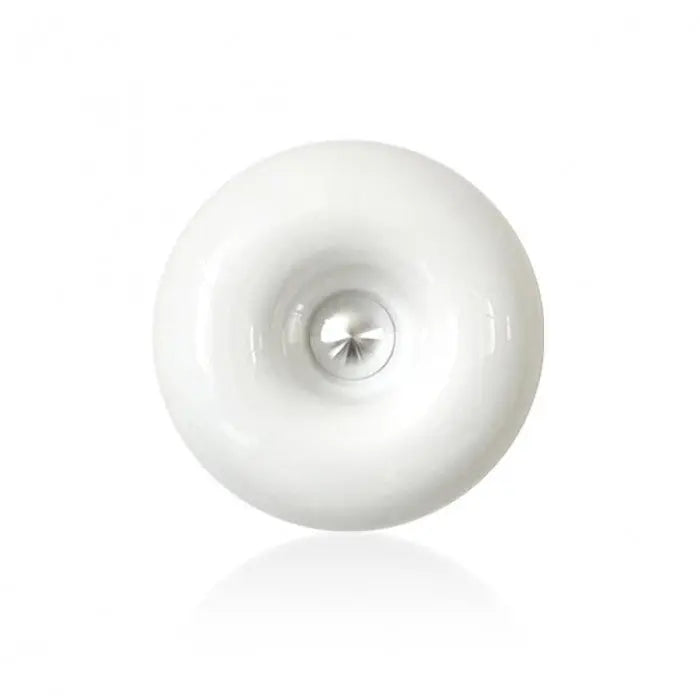 Design LED donut lamp van glas, wit, ideaal als sfeerverlichting in de hal of gang.