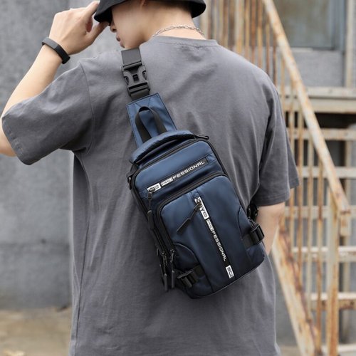 Heren anti-diefstal crossbody tas, veilig met rits en waterdicht, perfect voor reizen en dagelijks gebruik.