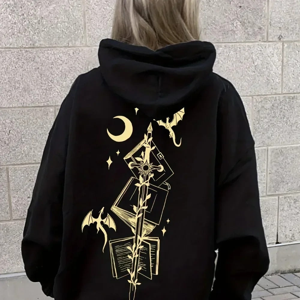 Basgiath War College Fourth Wing hoodie, ideaal cadeau voor fantasy boeken serie fans. Comfortabel.