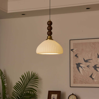 Hanglamp met Glas - Hout & Metaal