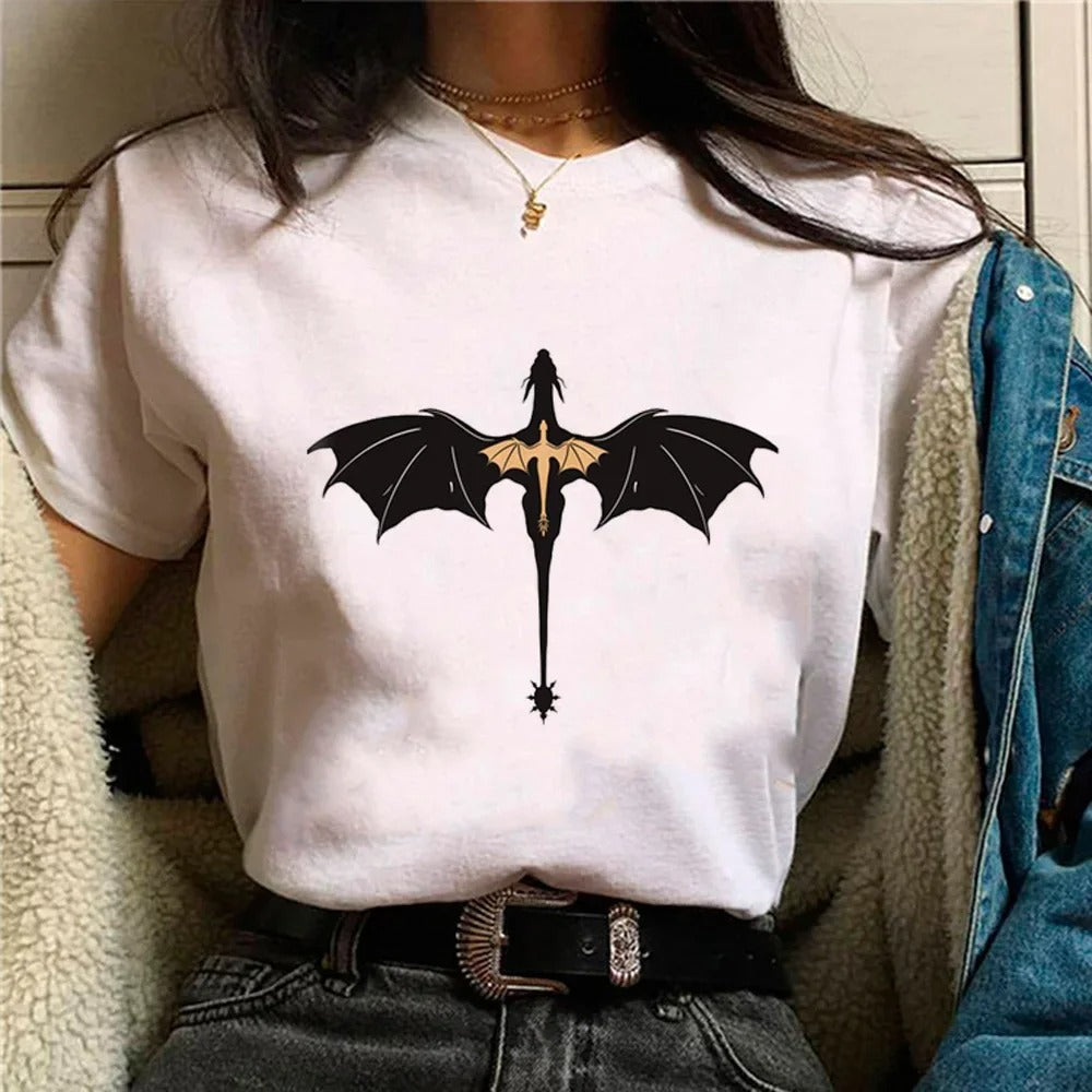 Zwart unisex sweatshirt met wit Basgiath War College embleem, dé kleding voor Fourth Wing boeken serie fans.