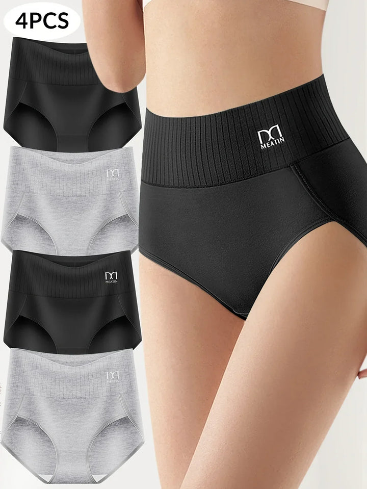 Zachte katoenmix high-waisted damesondergoed, comfortabel en ademend, voor alledaagse lingerie.