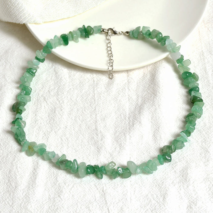 Groene aventurijn Lina edelsteen ketting, stijlvolle dames mode accessoire.