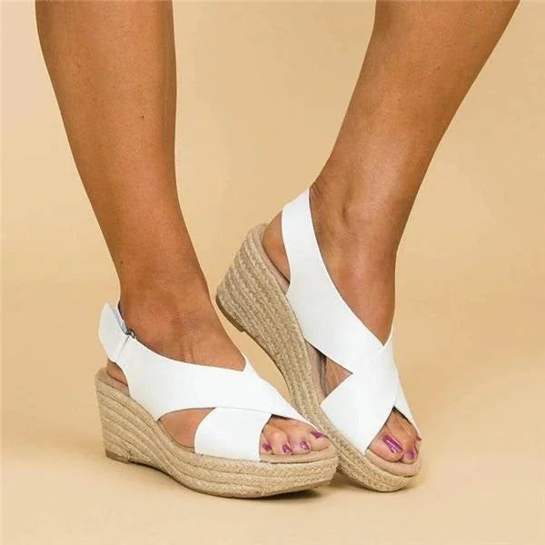 Dames orthopedische espadrilles met sleehak; comfortabele en elegante zomerschoenen met voetondersteuning.