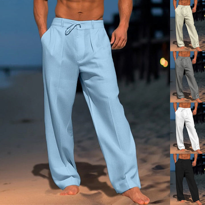 Heren wijde broek CJ26 met trekkoord en zakken. Comfortabele losse pasvorm, ideaal voor casual zomerlooks.