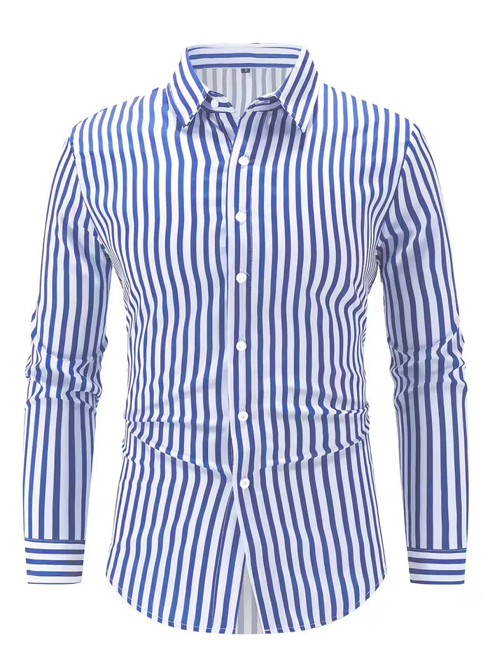 Tijdloos herenoverhemd met verticale strepen, slim fit en lange mouwen. Voor de moderne man.