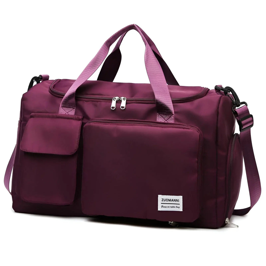 Unisex weekendtas gedragen, waterdicht en comfortabel, de ideale metgezel voor elke reis.