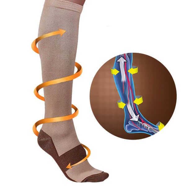 Ademende compressiesokken voor dames & heren, bevorderen gezonde bloedsomloop en comfort.