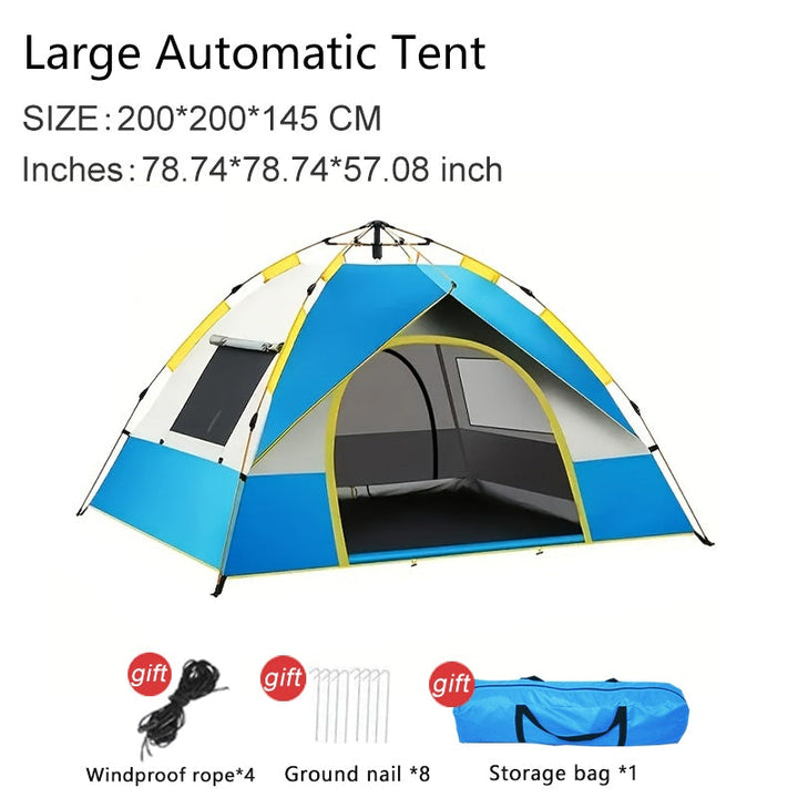 Compacte reistent voor 4 personen, lichtgewicht en snel opgezet, perfect voor kampeerders.