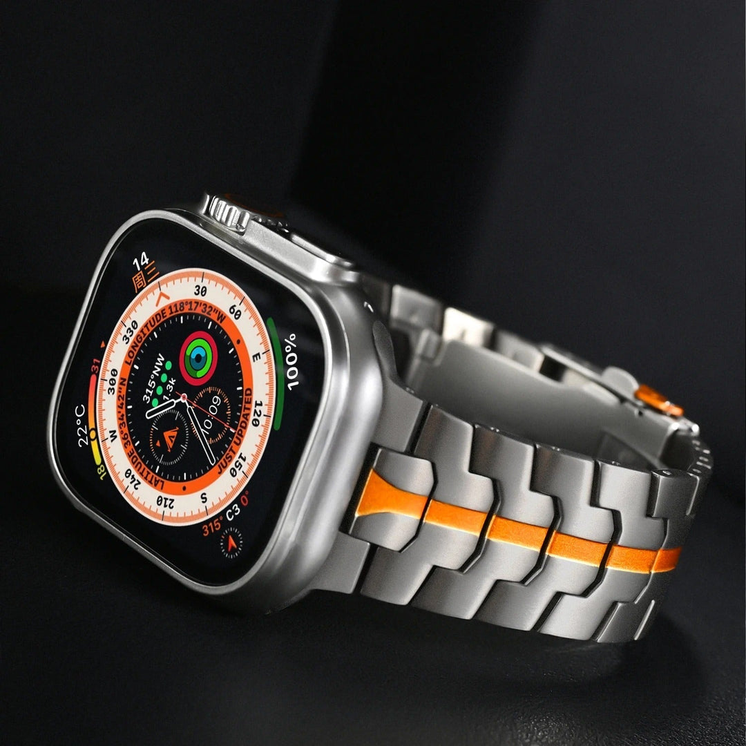 Duurzame titanium horlogeband voor smartwatch, perfect accessoire voor een luxe en comfortabele draagervaring.