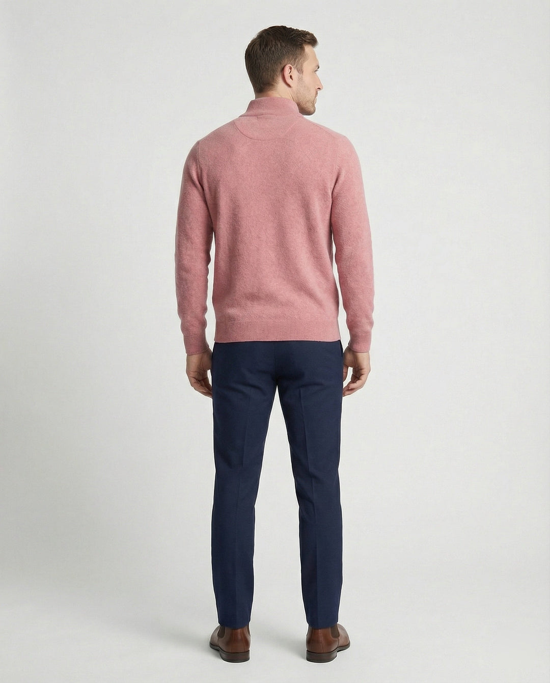 Elegante herentrui met halve rits, geschikt voor zakelijk casual en stijlvolle herenmode. Perfecte pullover.