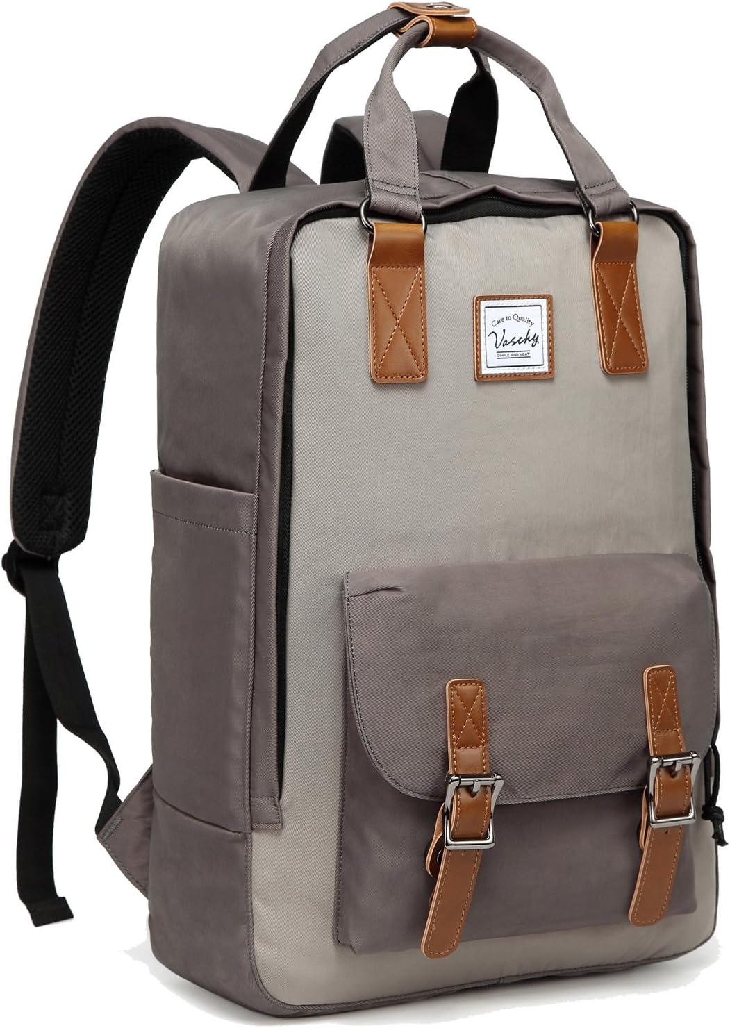 Unisex waterdichte vintage laptoprugzak (15.6 inch) met organiser. Ideaal voor school, werk, reizen.