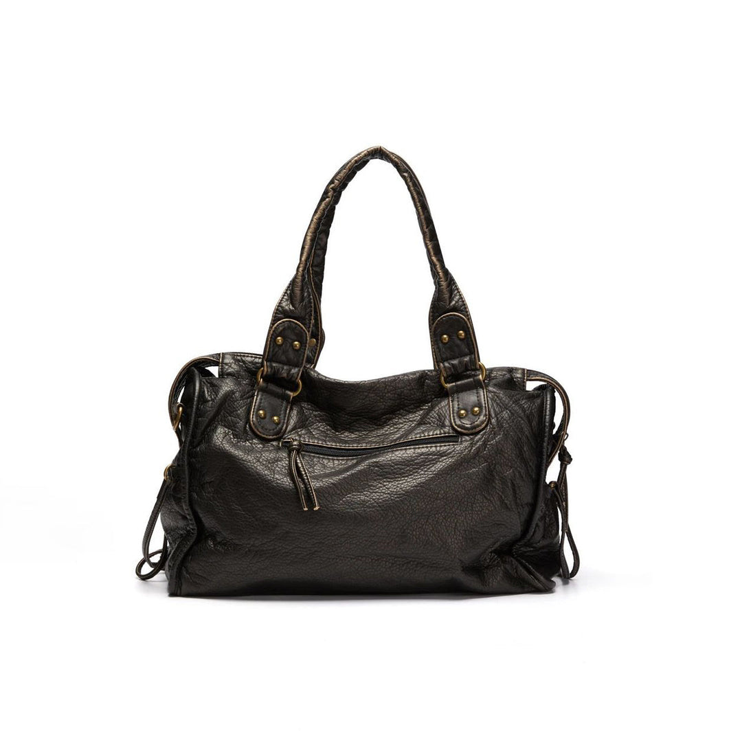Vintage dames tas in zwart PU leer, luxe schoudertas perfect voor dagelijks gebruik.