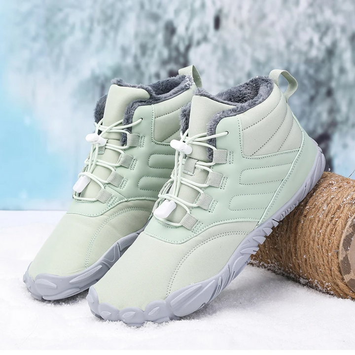 Flexibele FrostFlex barefoot winterlaarzen, bieden natuurlijke bewegingsvrijheid voor dames en heren.