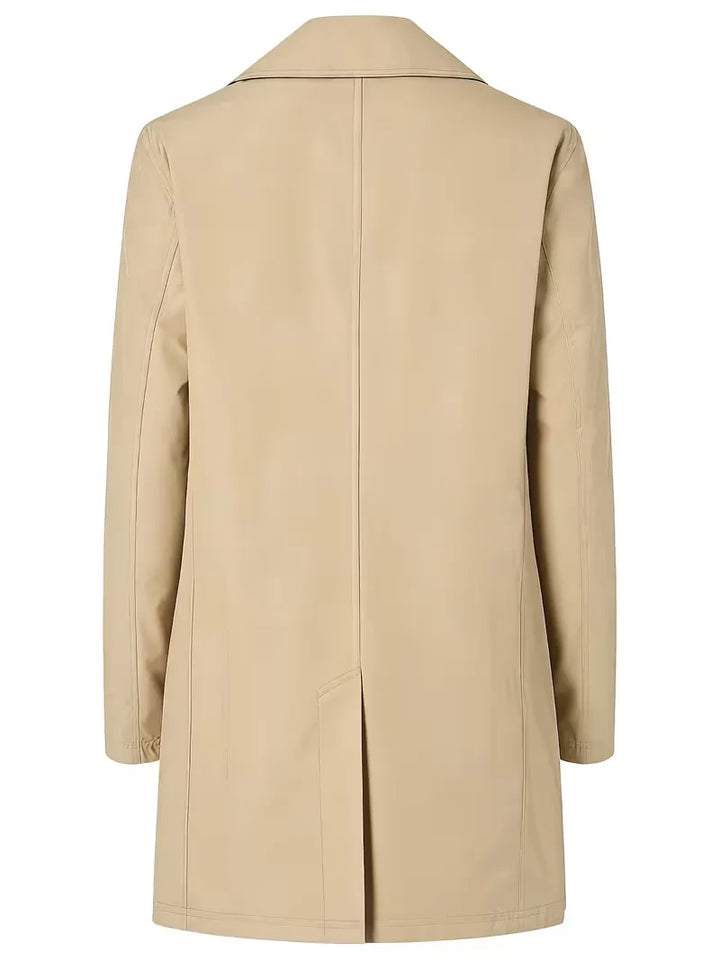 Matcha groene heren slim fit trenchcoat, moderne herfstjas, voegt stijl toe aan elke smart casual outfit.