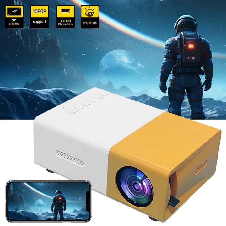 Mini projector voor entertainment; creëer eenvoudig een thuisbioscoop of presentatie op elke plek met speakers.