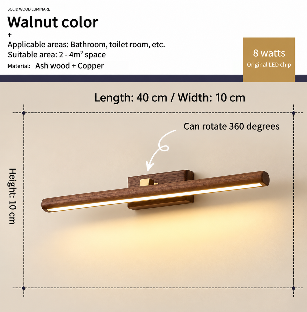 Decoratieve houten LED wandlamp, walnoot of beukenhout. Sfeervol accent voor elke moderne woonruimte.