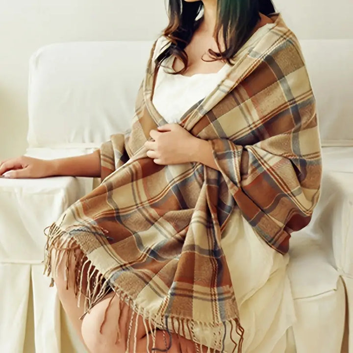 Luxe dames kasjmier sjaal Marlowe, warm en stijlvol, ideaal voor winter.
