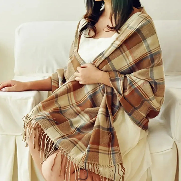 Stijlvolle kasjmier sjaal voor dames, elegant en comfortabel in elk seizoen.