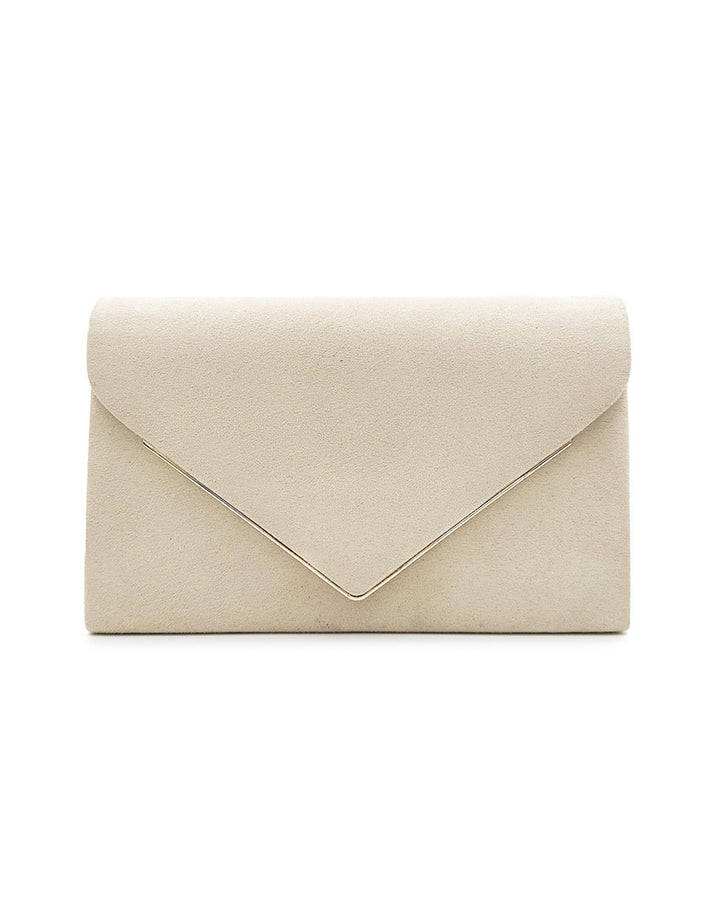 Avond clutch voor dames: fluwelen envelop design in suède-stijl met veilige magnetische sluiting.